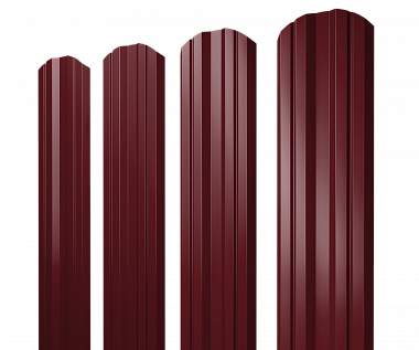 Штакетник Twin фигурный RAL 3005 глянец (красное вино) 0,45 мм